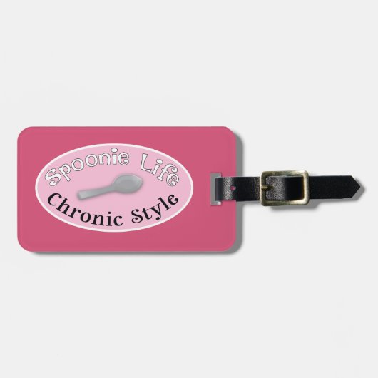 Spoonie Style - Roze Bagagelabel (Voorkant horizontaal)