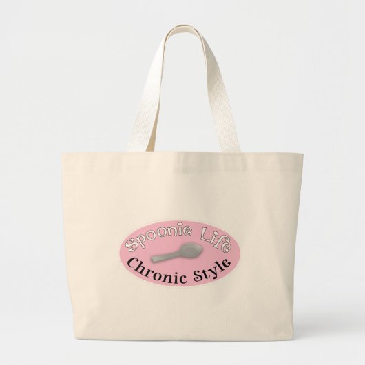 Spoonie Style - Roze Grote Tote Bag (Voorkant)