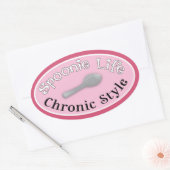 Spoonie Style - Roze Ovale Sticker (Envelop)