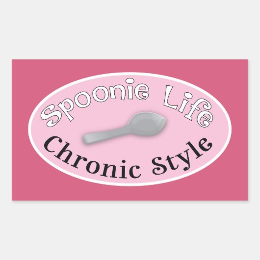 Spoonie Style - Roze Rechthoekige Sticker (Voorkant)