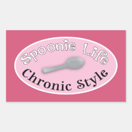 Spoonie Style - Roze Rechthoekige Sticker