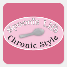 Spoonie Style - Roze Vierkante Sticker