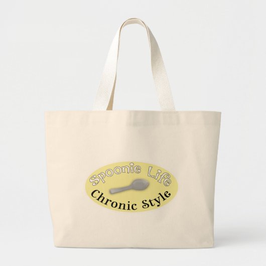 Spoonie Style - Zacht geel Grote Tote Bag (Voorkant)