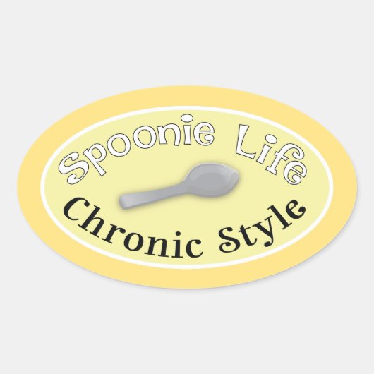 Spoonie Style - Zacht geel Ovale Sticker (Voorkant)