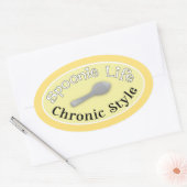 Spoonie Style - Zacht geel Ovale Sticker (Envelop)