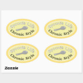 Spoonie Style - Zacht geel Ovale Sticker (Vel)