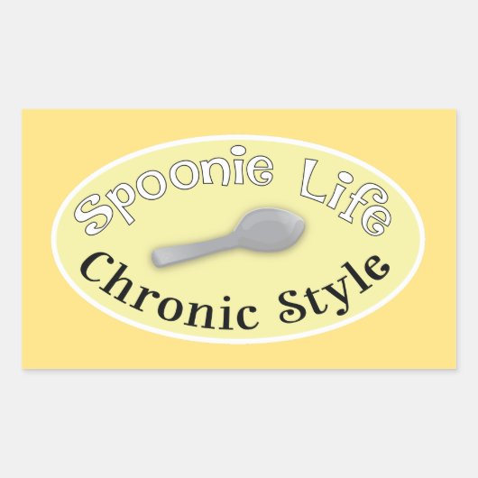 Spoonie Style - Zacht geel Rechthoekige Sticker (Voorkant)