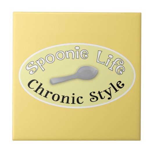 Spoonie Style - Zacht geel Tegeltje (Voorkant)