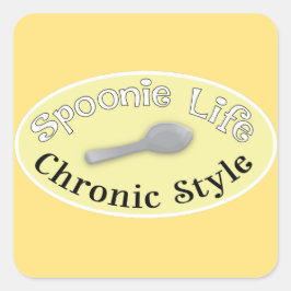 Spoonie Style - Zacht geel Vierkante Sticker