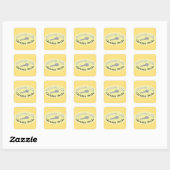 Spoonie Style - Zacht geel Vierkante Sticker (Vel)