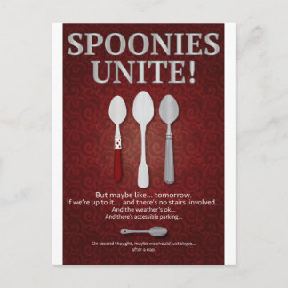 SPOONIES UNITE! (Rood) Briefkaart