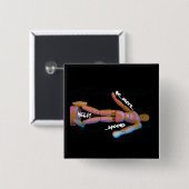 Spoonies waarschuwingsknop/ badge/ pin vierkante button 5,1 cm (Voorkant /achterkant)