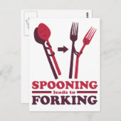 Spooning leidt tot het forken van de Romance van d Briefkaart (Voorkant / Achterkant)