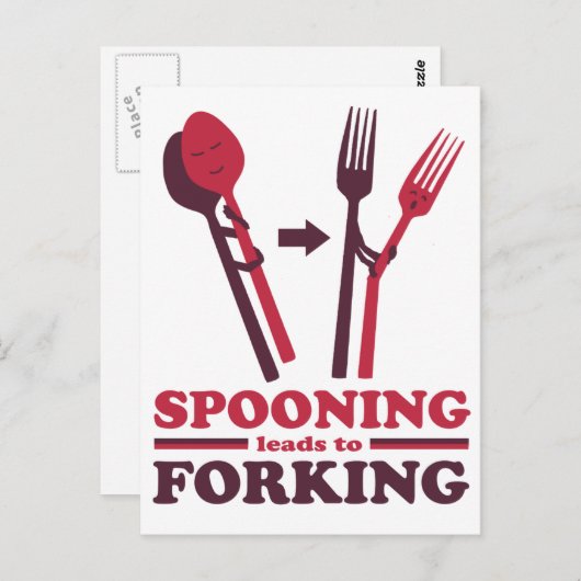 Spooning leidt tot het forken van de Romance van d Briefkaart (Voorkant / Achterkant)