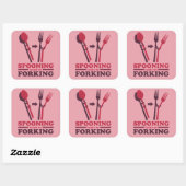 Spooning leidt tot het forken van de Romance van d Vierkante Sticker (Vel)