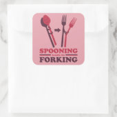 Spooning leidt tot het forken van de Romance van d Vierkante Sticker (Tas)