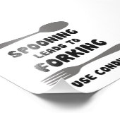 Spooning leidt tot het forken van gebruiksvoorwaar foto afdruk (Hoek)