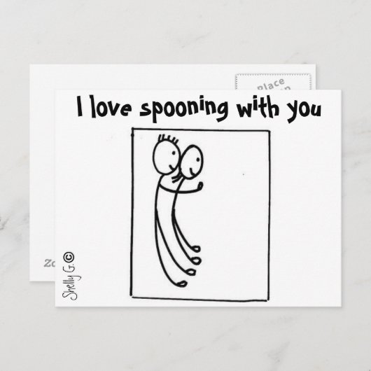 Spooning Love Briefkaarten (Voorkant / Achterkant)