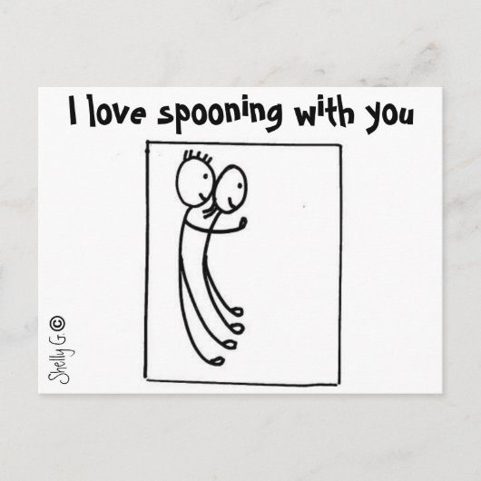 Spooning Love Briefkaarten (Voorkant)