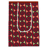 Spooning wervelingen in rood, groen en goud medium cadeauzakje (Achterkant)