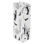 SPOOOKY HALLOWEEN CASTLES MOONS BATS TREES WIJN CADEAUTAS (Voorkant Gekanteld)