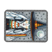 SPOOOKY HALLOWEEN WITCH, MET ZWARTE CAT JEWELERY MAGNEET (Horizontaal)