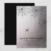 SPOOOKY SPIDER HALLOEEN-partijuitnodiging Kaart (Voorkant / Achterkant)