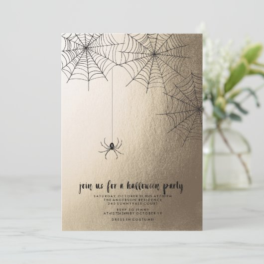 SPOOOKY SPIDER HALLOEEN-partijuitnodiging Kaart (Staand voorkant)