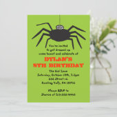 SPOOOKY SPIDER Halloween Birthday Party Invision Kaart (Staand voorkant)
