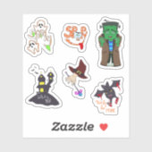 Spoopy Cute Halloween set van 6 verschillende stic Sticker (Vel)