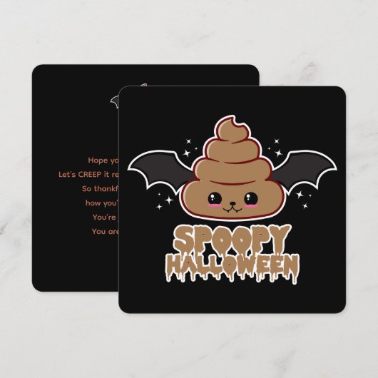 Spoopy Halloween Kawaii Feestdagenkaart (Voorkant / Achterkant)