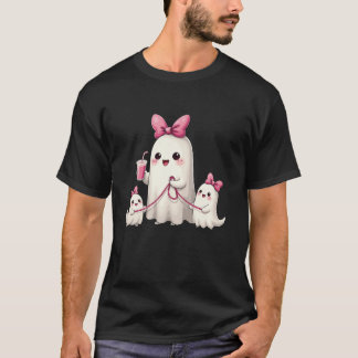Spoopy Schattige Roze Coquette Ghost Walking Dog H T-shirt
