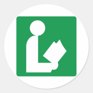 Spoor bibliotheek ronde sticker