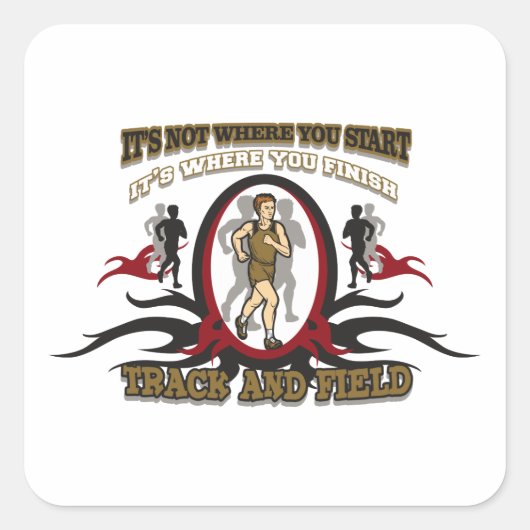 Spoor en Gebiedsbegin Vierkante Sticker (Voorkant)