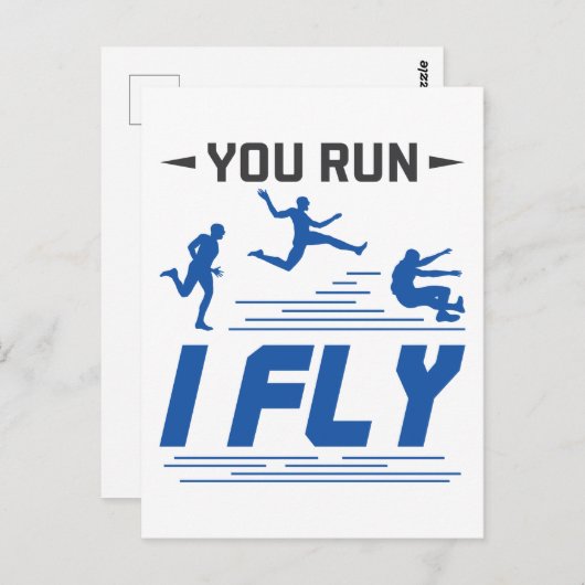 Spoor en Veldboeg Lang Je runt I Fly Briefkaart (Voorkant / Achterkant)