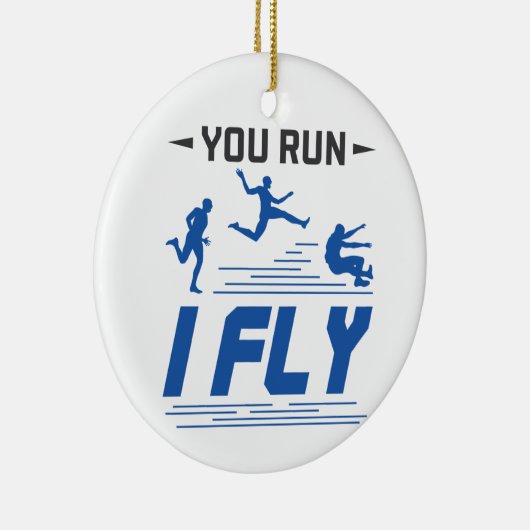 Spoor en Veldboeg Lang Je runt I Fly Keramisch Ornament (Rechts)