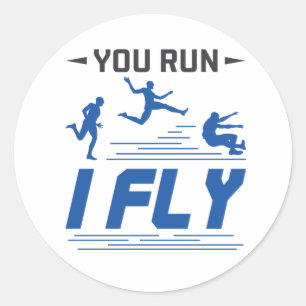 Spoor en Veldboeg Lang Je runt I Fly Ronde Sticker