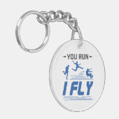 Spoor en Veldboeg Lang Je runt I Fly Sleutelhanger (Voorkant Links)