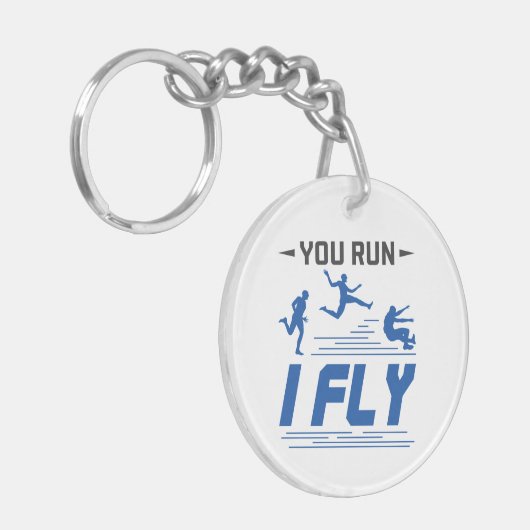 Spoor en Veldboeg Lang Je runt I Fly Sleutelhanger (Voorkant Links)