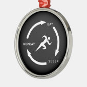 Spoor- en Veldetenslaap Herhalen Gezegde Metalen Ornament (Links)