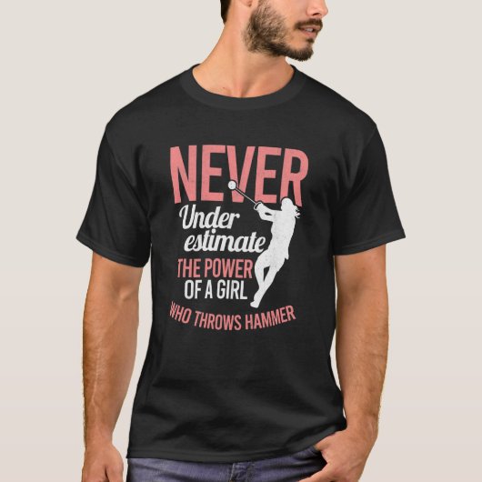 Spoor- en veldvrouwen gooien meisje met een hamer t-shirt (Voorkant)