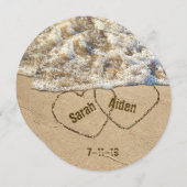 Spoor hart-sparen de Datum Save The Date (Voorkant / Achterkant)