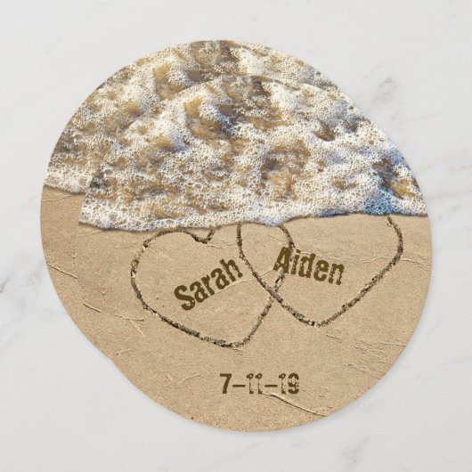 Spoor hart-sparen de Datum Save The Date (Voorkant / Achterkant)