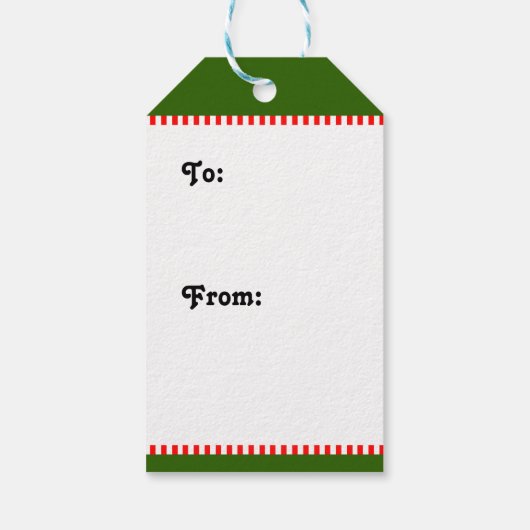 Spoor met kerstritten en veld cadeaulabel (Achterkant)