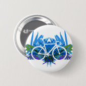 Spoor op Blauw/Groen Ronde Button 5,7 Cm (Voorkant /achterkant)