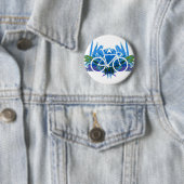 Spoor op Blauw/Groen Ronde Button 5,7 Cm (In situ)