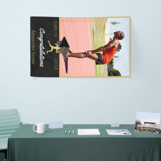 Spoor runner felicitaties afstuderen Foto Spandoek (Beurs)