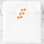 Spoor van Duck's Feet Vierkante Sticker (Tas)