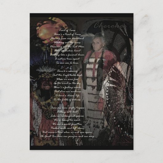 spoor van tranen briefkaart (Voorkant)