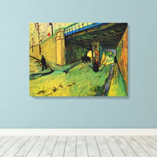 Spoorbrug over Montmajour door Vincent van Gogh Canvas Afdruk (Insitu (Houten vloer))